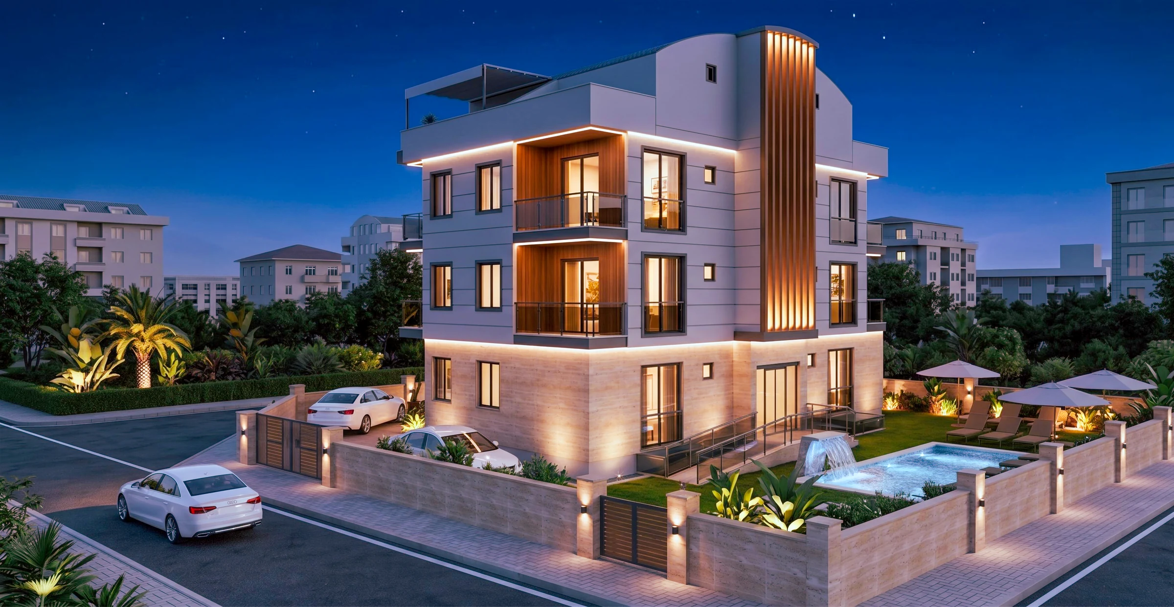 Altınkale Projesi gece görünümü